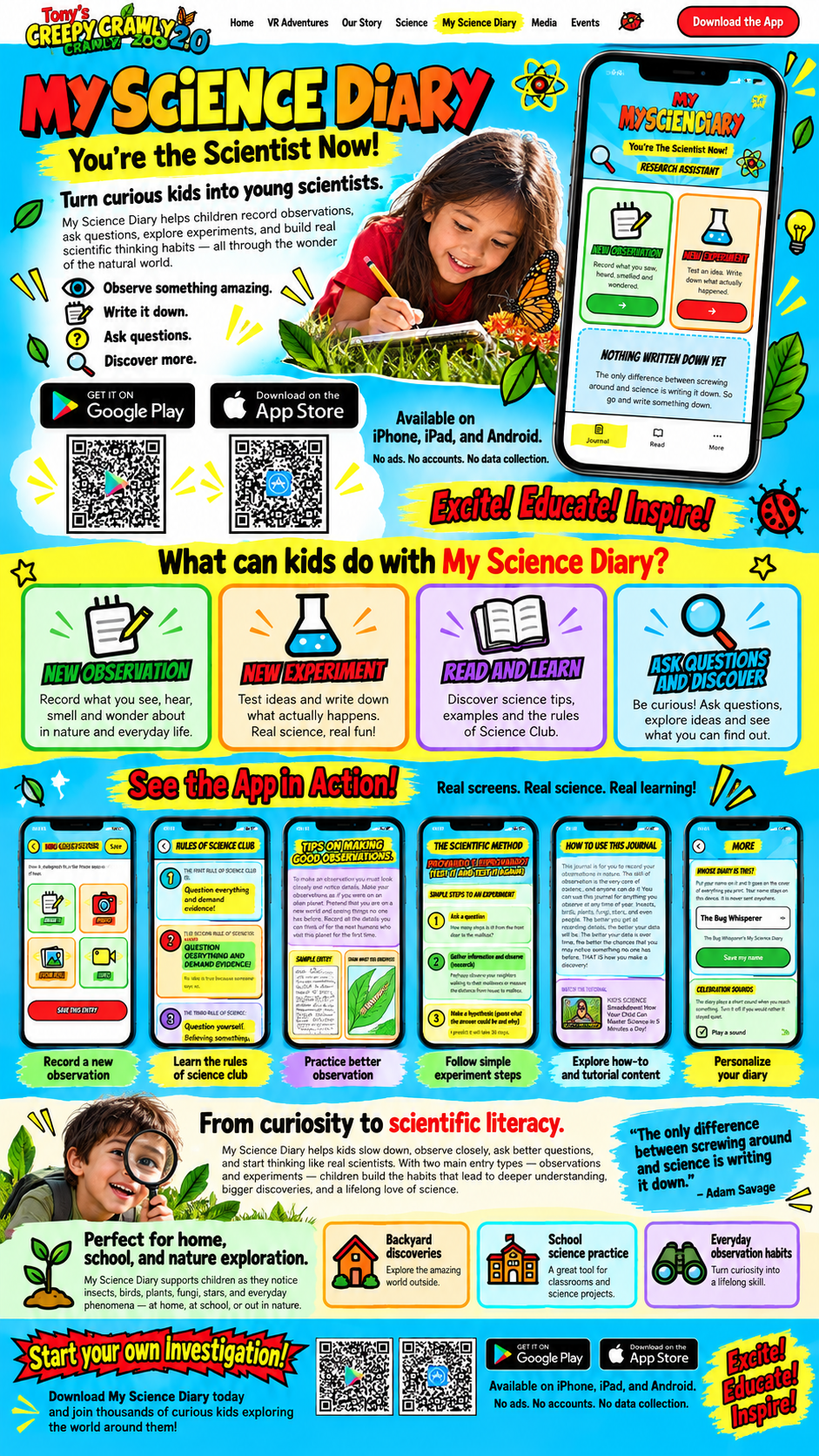My Science Diary: You’re the Scientist Now. Observe something amazing, write it down, ask questions, and discover more.